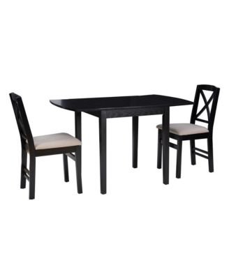Torino 3Pc Drop Leaf Dining Set Black