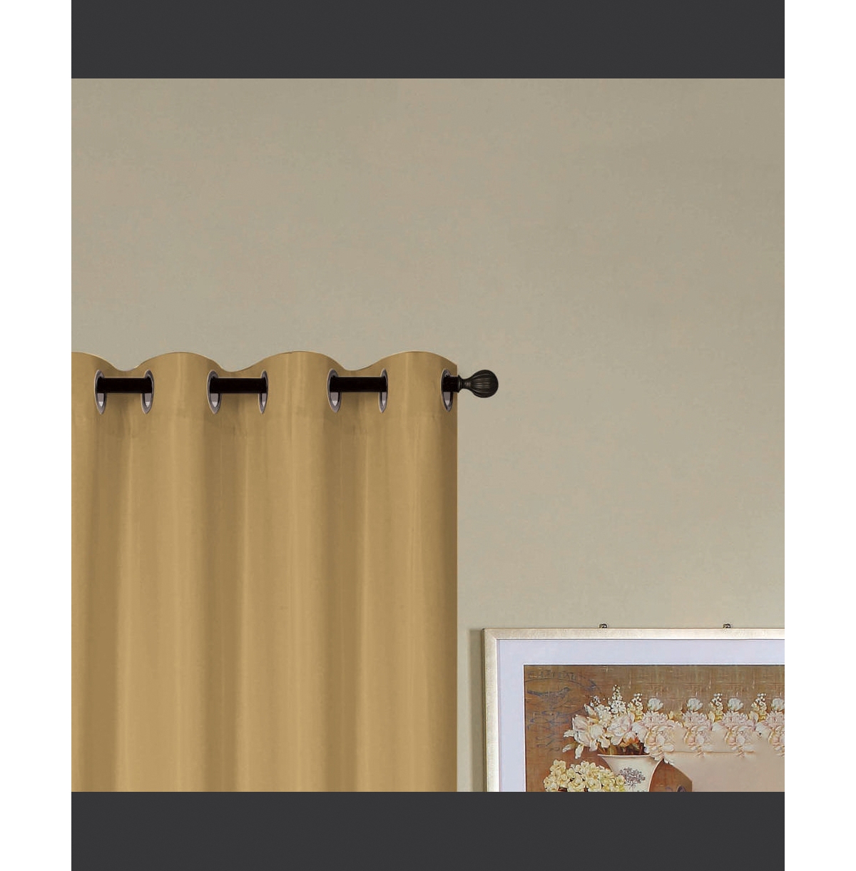 Rt Designers Collection Kennedy Grommet Curtain Panel 54" x Gold