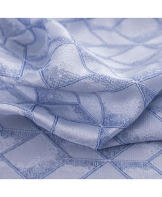 RT Designer Collection Cubix Jacquard Grommet Luxurious Modern Design Curtain Panel 54" x 84" Blue