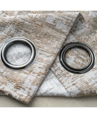 RT Designer Collection Cambridge Jacquard Luxurious Decorative Grommet Curtain Panel 54" x 90" Taupe