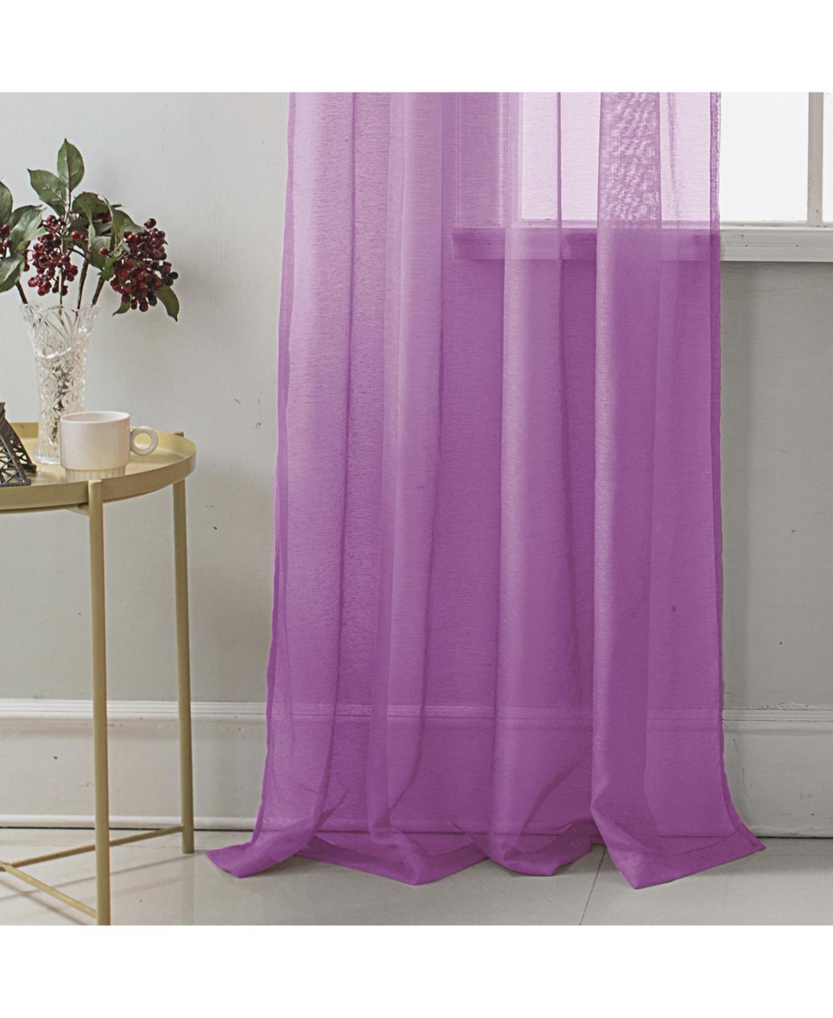 Rt Designer Collection Celine Sheer Luxurious Modern Design Curtain Panel 54" x 84