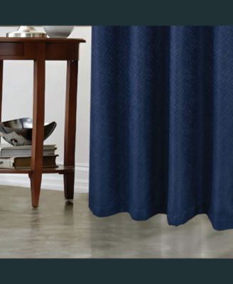 RT Designer Collection Cassi Shimmer Jacquard 2 Pack Grommet Curtain Panel Pair 36" x 84" Navy Blue