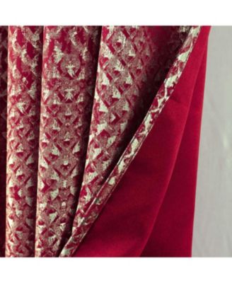 RT Designer Collection Hailey Halo Foil Blackout Grommet Curtain Panel 52" x 90" Red