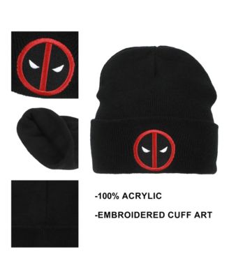 Men's Deadpool Logo Embroidery Acrylic Knit Standard Cuff Beanie