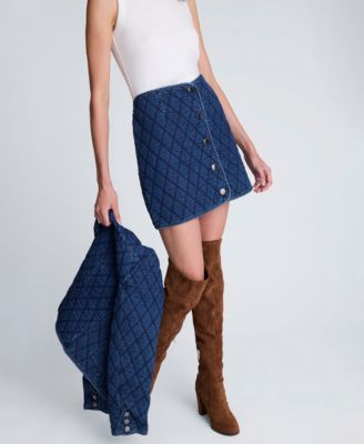 Women's Quilted Pencil Mini Skirt