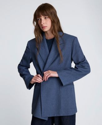 Women's Textured Pinstriped Long-Sleeve Jacket