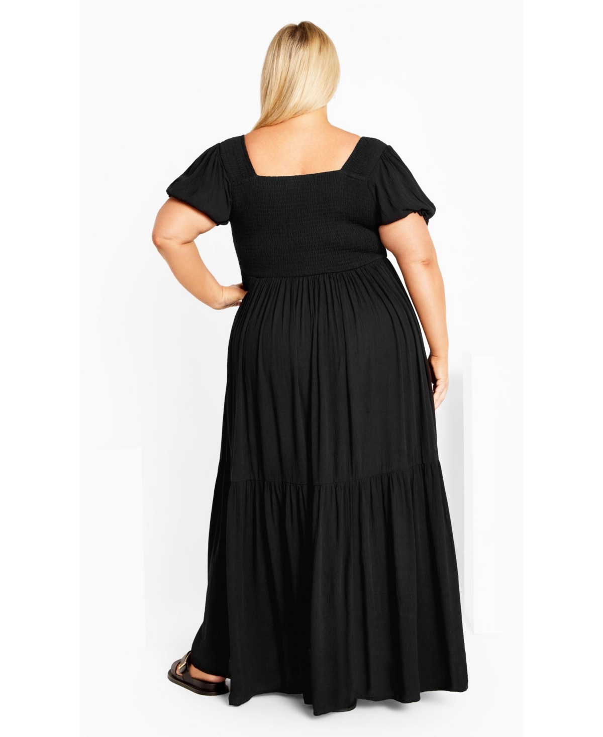 Avenue Women's Plus Sophia Shirred Bodice Maxi Dress