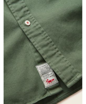 Men's Women s Long-Sleeve Cotton Twill Button-Up Shirt with Double Patch Pockets