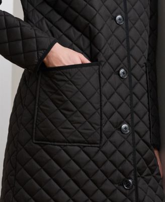 Women's Quilted Design Buttoned Coat
