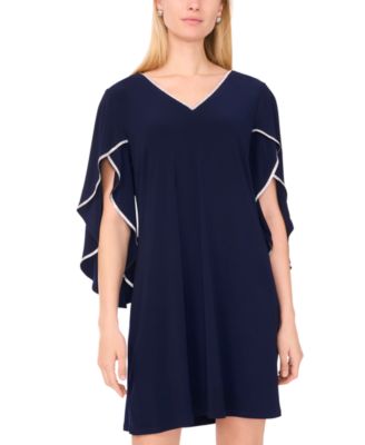 Women's V-Neck Cape-Sleeve Dress