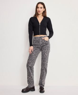 Women's V-Neck Front Zipper Sweater