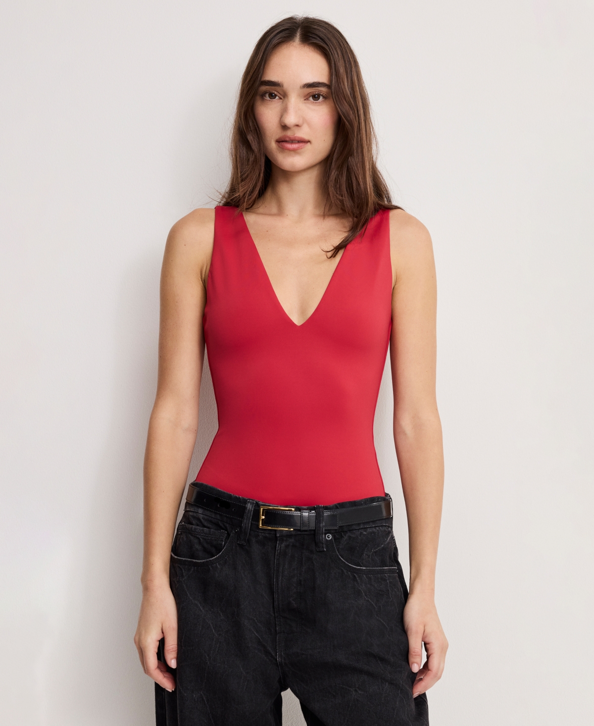 Good American Women's Scuba V-Neck Bodysuit