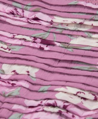 Girls' Crinkle Floral Print Mini Dress