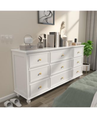 Modern 9-Drawer Wooden Chest of Drawers