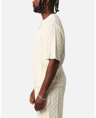 Men's Lucas Cable Knit T-Shirt, - Cream