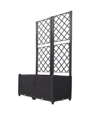  Poly Rattan Raised Bed Trellis with Removable Pots