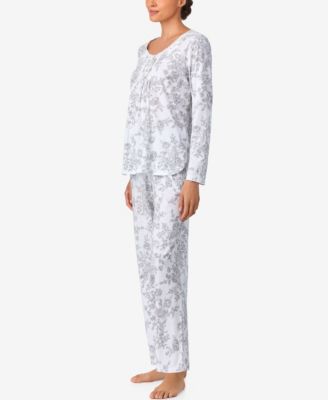 Sleepwear Brushed Cotton Long-Sleeve Pant PJ Set