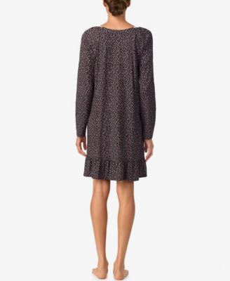 Women's Brushed Long Sleeve Brushed Cotton Jersey Nightgown