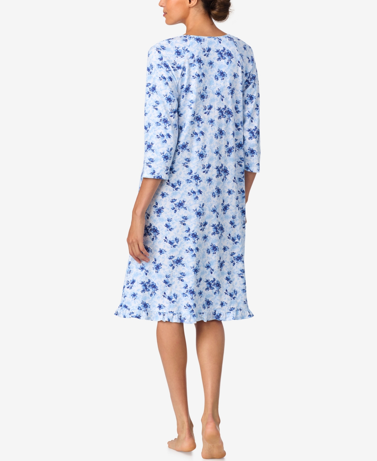 Aria Women's Brushed Cotton 3/4 Sleeve Nightgown