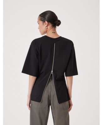 Women's Zip Detail Short Sleeve T-Shirt