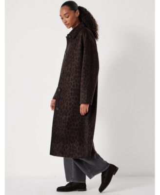 Women's Edie Pure Wool Leopard Double Faced Coat