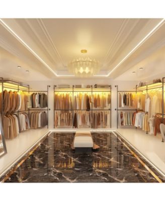 Industrial Pipe Clothing Rack, Reversible 118.3'' Clothes Rack