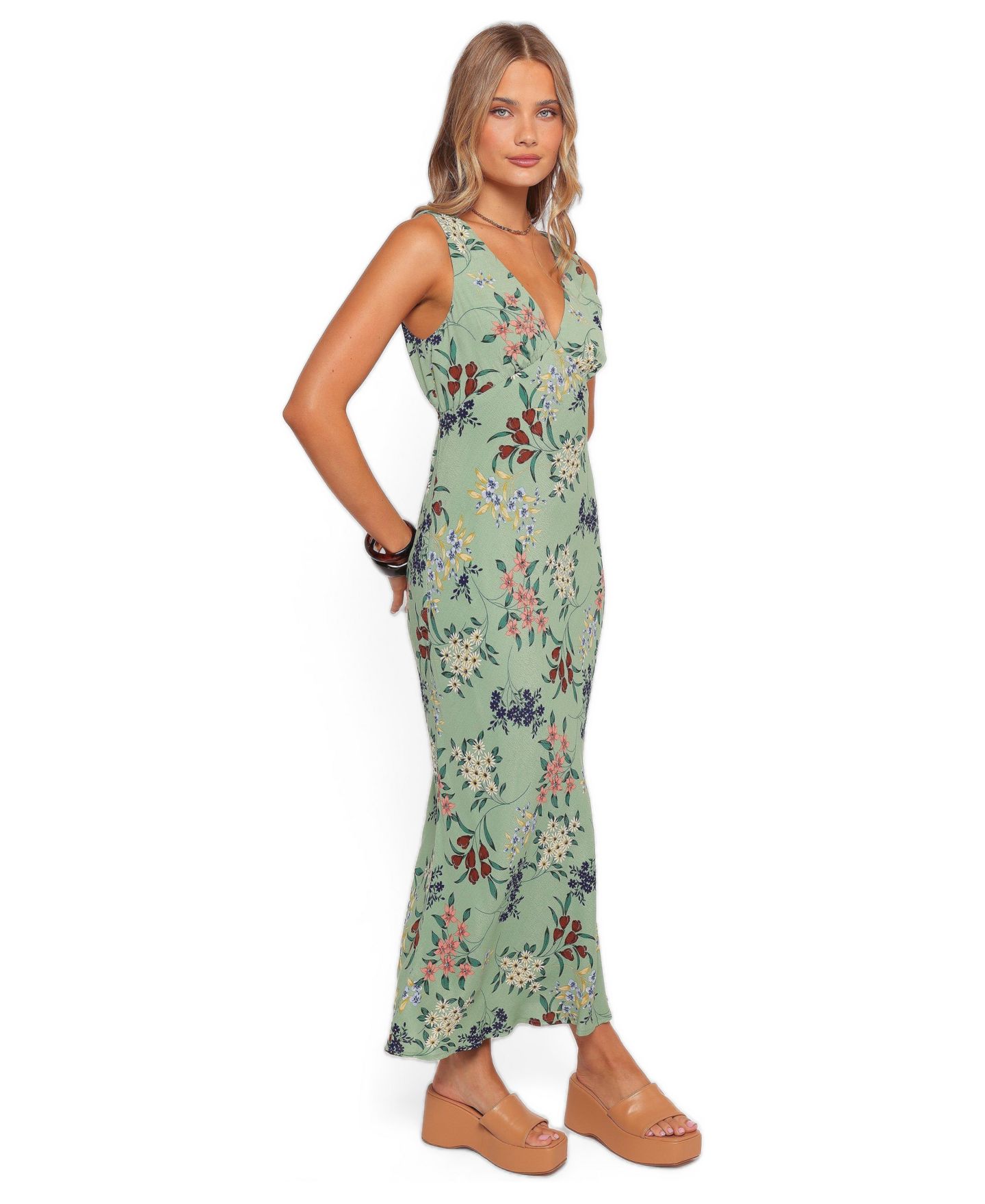 Женское платье Petal and Pup Acilia Midi - Sage Floral, цвет: Шалфейный с принтом — фото 2