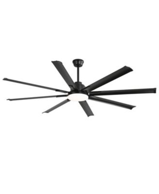 84-inch Modern Standard Black 8-Blade LED Ceiling Fan with Remote and Intelligent Control and Voice Function