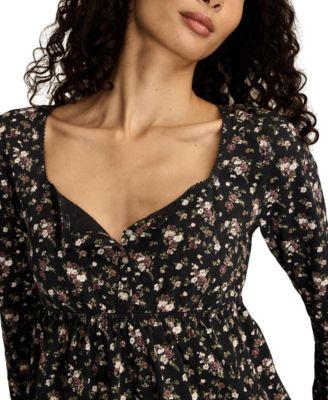 Women's Babydoll Henley Top