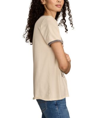 Women's Janis Joplin Floral Frame Classic Crewneck T-Shirt