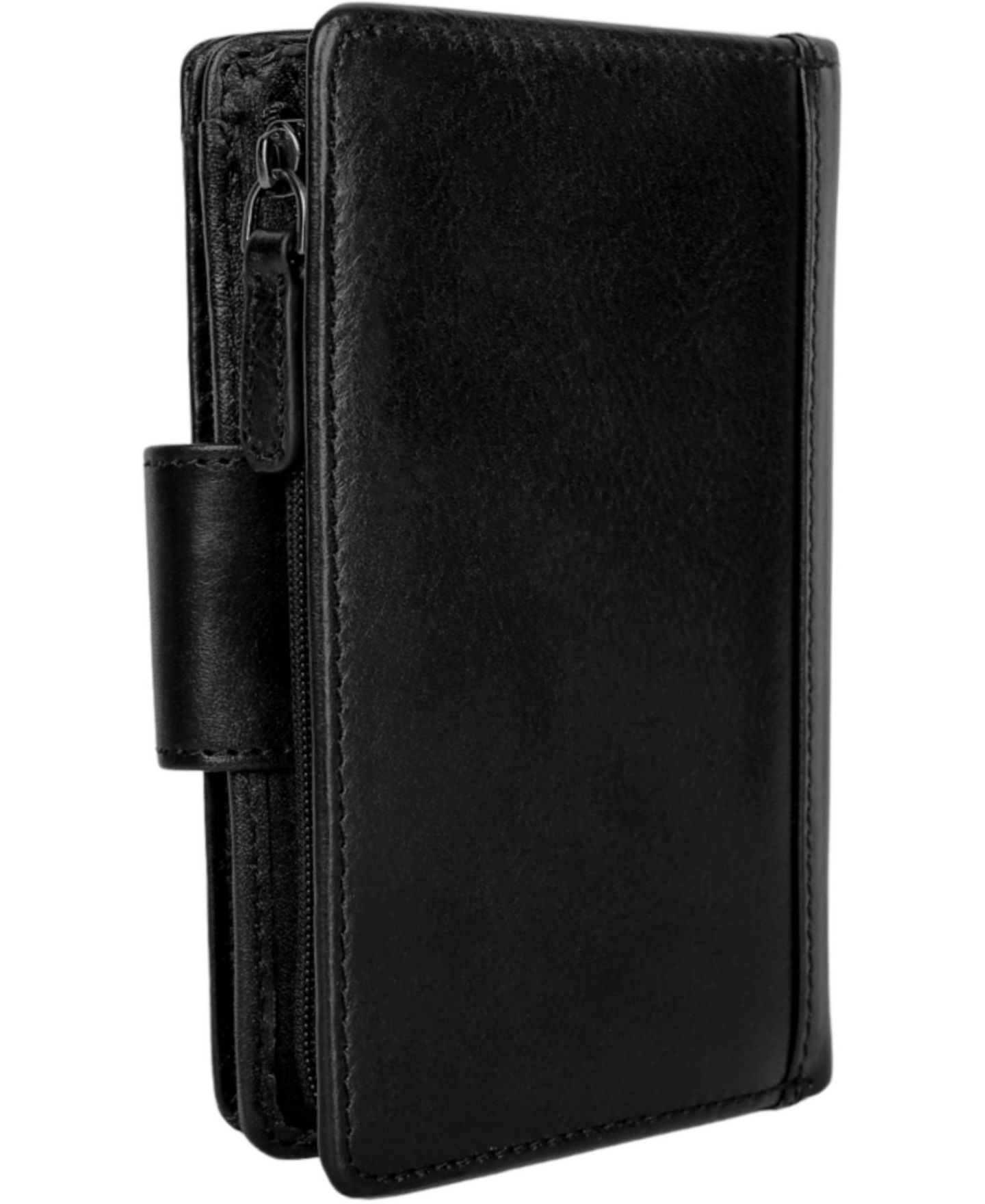Женский кошелёк Mancini Pelle D'oro с защитой RFID, тройного сложения на кнопке, цвет: Чёрный — фото 3