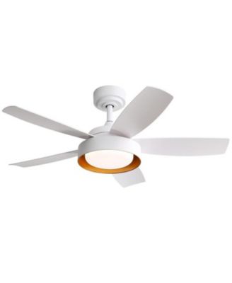 42-inch Modern White 5 - Blade Ceiling Fan With Remote Control and Light Kit