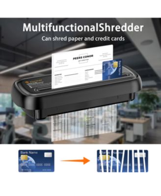 6-Sheet Strip-Cut Paper Shredder with Basket, Portable Home Office Shredder with Overheat Protection, Compact Design for Easy Use