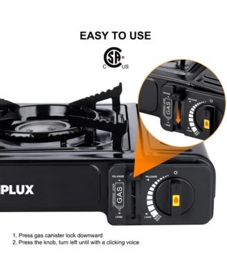 Dual Fuel Propane & Butane Stove with Carrying Case, Portable Camping Stoves with CSA Certification