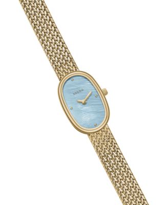 Women's 'Jane Tethered' Gold and Stainless Steel Mesh Watch, 18mm