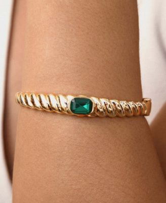 Gold Plated Art Deco Bangle Bracelet