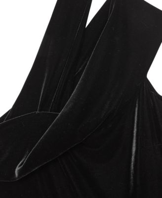 Women's Velvet One-Shoulder Wide-Leg Jumpsuit