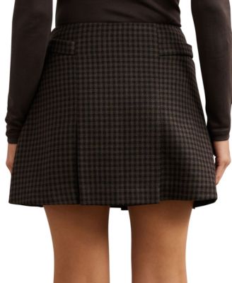 Women's Wool-Blend Check Mini Skirt