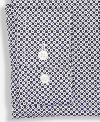 Men's Modern-Fit Circle Print Dress Shirt 