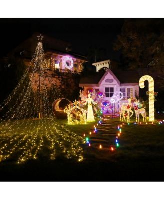 8FT Pre-Lit 660LED Christmas Candy Cane Giant 3D Lighted Outdoor Yard Decorations, Holiday Display Large Lighting