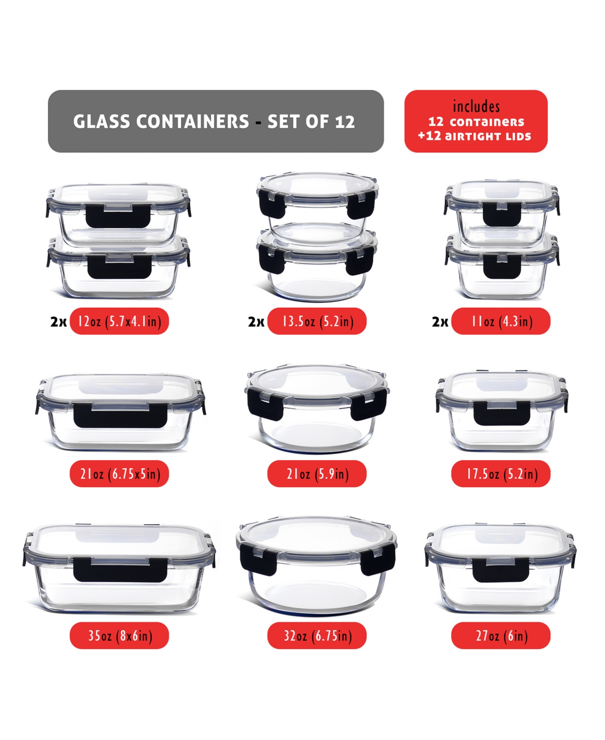 Nestl Airtight 24-pc. Food Storage Containers Set