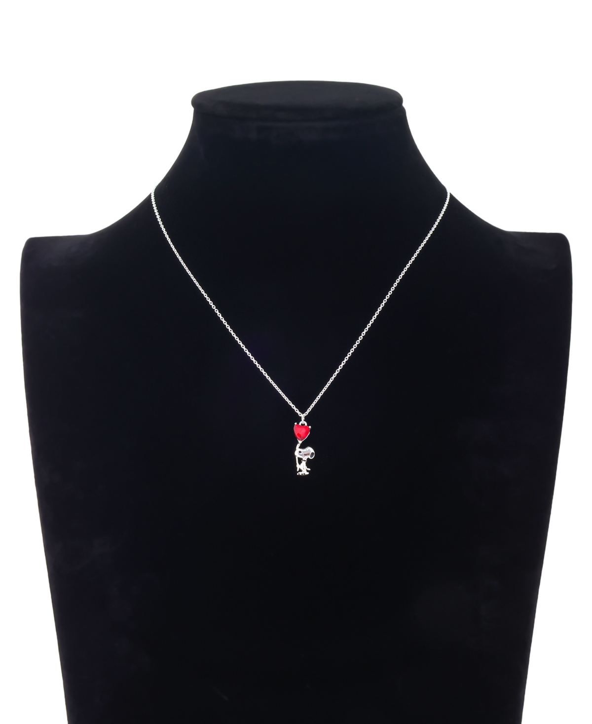 Peanuts Snoopy Crystal Heart Pendant Necklace
