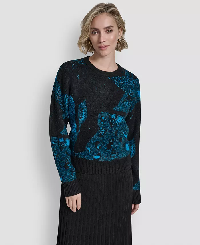 Women's Long-Sleeve Intarsia Mohair Sweater