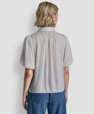 Women's Short-Sleeve Park Satin Top