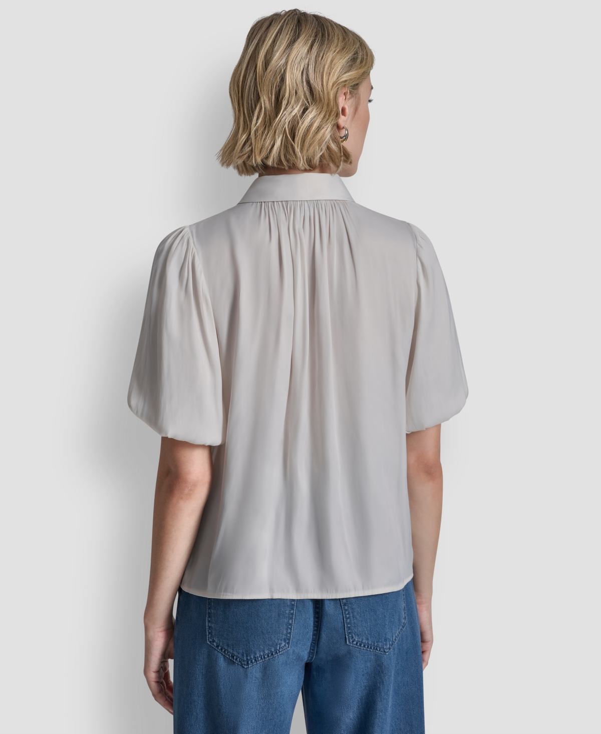 Dkny Women's Short-Sleeve Park Satin Top