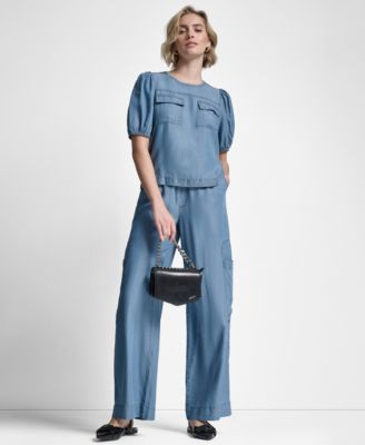 Women's Short-Sleeve Zip-Shoulder Top