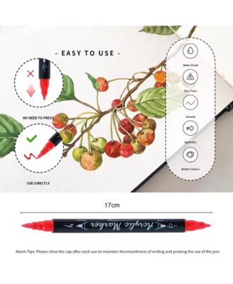 12 Colors Acrylic Paint Pens, Double Tip Waterproof Markers for Rock Painting, Canvas, Wood, Glass, Ceramic and Art Painting Supplies Kit