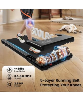 Superun 15.55*35.43 inches Smart Under Desk Treadmill, Portable Treadmill for Office with LED Display & Remote Control