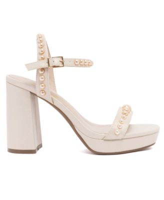 Women's Vallentina Pearl Block Heel Dress Sandals