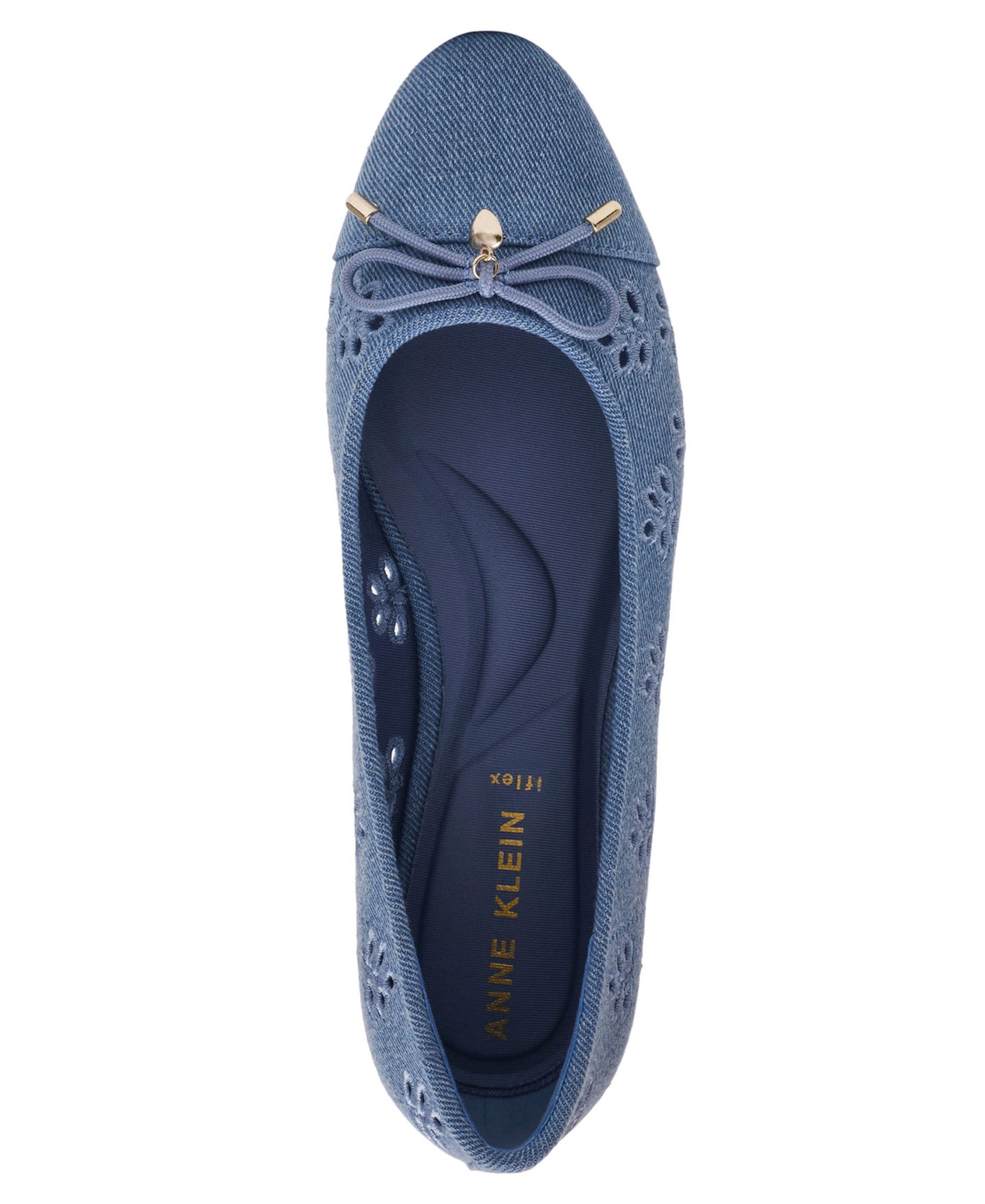 Женские балетки Anne Klein Luci с люверсами и мыском-кэпом, цвет: Джинсовый — фото 5